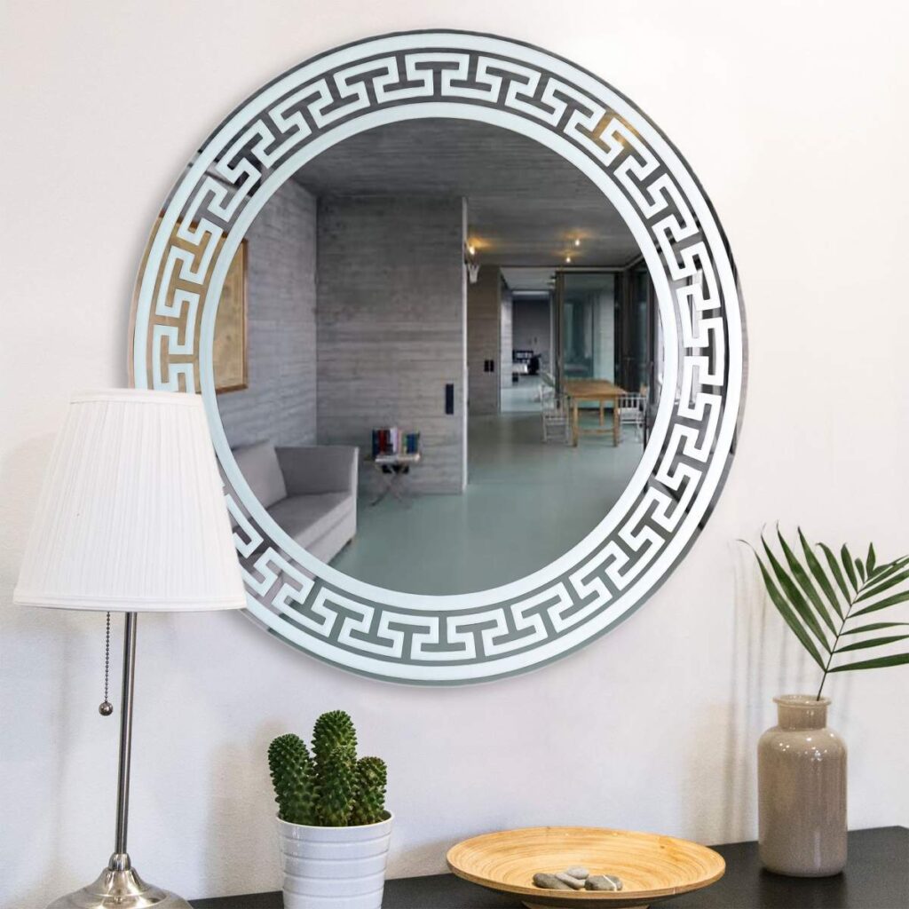 Greek Mirror Frameless Greek Key Design Yarbough Design