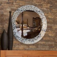 Leopard Print Round Wall Mirror