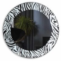 Zebra Pattern 22" Round Wall Mirror