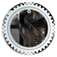 Gears 20" Round Industrial Wall Mirror - Wall Decor by Yarbough Design