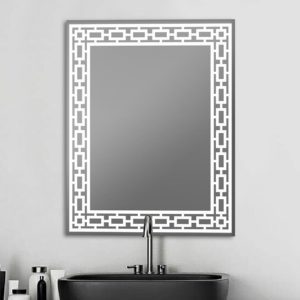 Wainscot Pattern Vanity Wall Mirror 22" x 28"