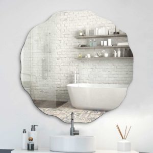 26" Round Abstract Wall Mirror